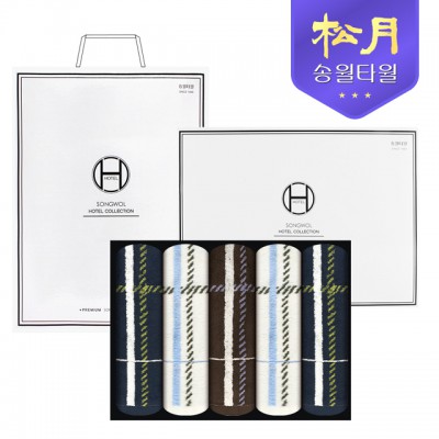 [송월타올] 카운테스라마 체크40 200g 5P 타올세트