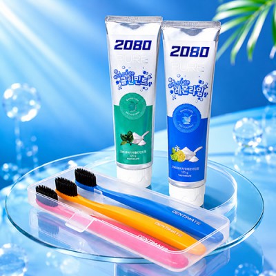 애경 2080 퓨어치약 2종 덴티메이트 초극세모 고급칫솔 3개 휴대용케이스