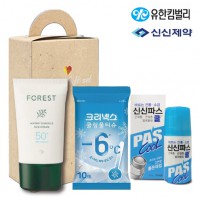 브생건95호(유한킴벌리 에센스선크림+신신제약 롤온쿨연고물파스+크리넥스쿨링물티슈)