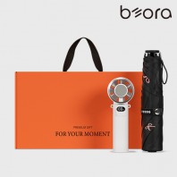 BOR 055 테스지 3단 미니 우양산 선풍기세트 (프렌치리본+쿨링냉각팬)