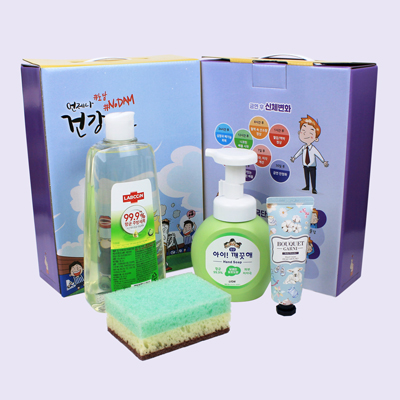 아이깨끗해 용기 250ML  랩신 주방세제 500ML 4종세트 +금연홍보 케이스(변경가능)