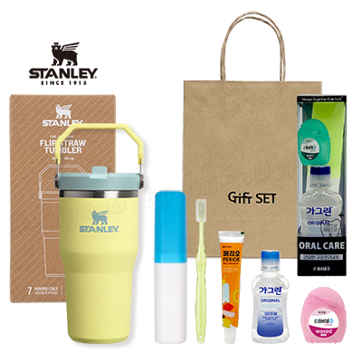 스탠리 플립스트로591ml 텀블러세트9호 오랄케어 뉴따봉 크리스탈캡칫솔치약 치실 가그린(쇼핑백포함)