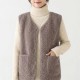 로페리아 단색컬러 여성 모피 조끼(0216867)