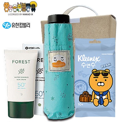 카카오 생활건강세트 10호 (카카오5단우산+유한킴벌리에센스선크림+크리넥스수앤수물티슈)