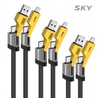스카이 비트 65W PD 4in1 충전 케이블 0.5/1/1.5m 3개입