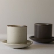 [국산] 월넛잔 2PSET (미니접시+잔받침+뚜껑겸용)