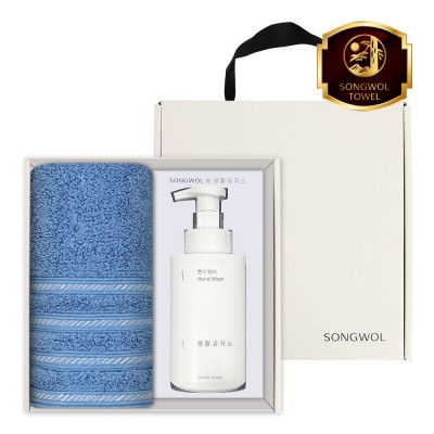 송월 생활공작소 2P 세트 (호텔 뉴필라라인 타올 1매 + 핸드워시 500ml 1개)