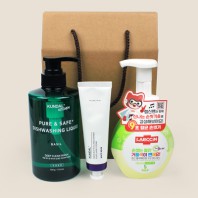 쿤달 주방세제 500ml 랩신 핸드워시 핸드크림 3종세트