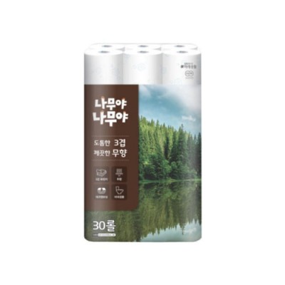 미래생활 나무야나무야 도톰한 3겹 깨끗한 무향 27m 30롤 두루마리 화장지
