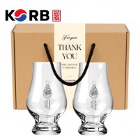 한국전통 K컬쳐 조선 백자청화 위스키잔 노징글라스 양주 니트잔 170ml 2P 선물세트