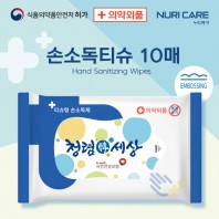 손소독티슈 10매 55gsm 99.9%살균