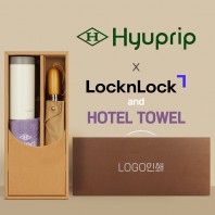 협립 3단60엔티크 고밀도 완전자동우산 +락앤락 테이블머그+협립호텔코마170타월-세트