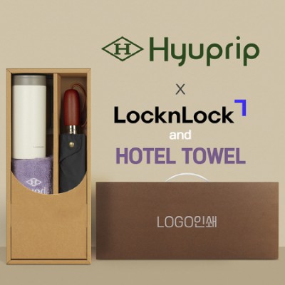 협립 3단60엔티크 고밀도 완전자동우산 +락앤락 테이블머그+협립호텔코마170타월-세트