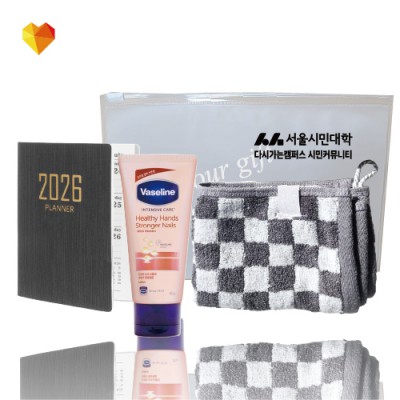 브생건 플래너세트 34호(미니다이어리+멘소래담 메디케이티드 립밤+그레이 뱀부고리수건)