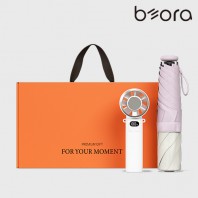 BOR 052 3단 미니 우양산 선풍기세트 (로맨틱투톤+쿨링냉각팬)