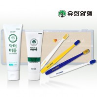 유한양행 닥터버들 구취케어 휴대용 세트(치약100g+칫솔1개+지퍼백)
