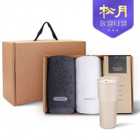 송월타올 리빙 기프트세트 22 40수 포인트 타올200g 1P + 커피텀블러709ml 1P