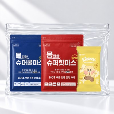 몸편한 건강돌봄세트 19호 (쿨앤핫 듀오더블파스+크리넥스 카카오 물티슈10매)