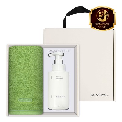 송월 생활공작소 2P 세트 (컬러풀 타올 1매 + 핸드워시 500ml 1개)