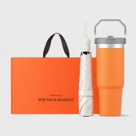 벨솔라 초경량 핸디 우양산 암막 3단 양우산 선물세트+플립 스트로우 탑 핸들 텀블러세트 890ml