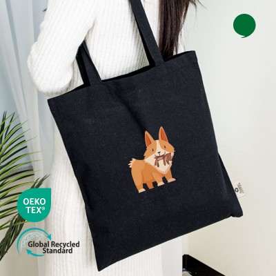 오코텍스리사이클 블랙 컬러 라이트에코백 (38cm*42cm)