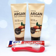 과일나라 아르간 샴푸 컨디셔너 크리오치약 접이식칫솔 4종세트