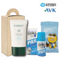 브생건102호(유한킴벌리 에센스선크림+신신제약 롤온쿨연고물파스+카카오수앤수물티슈)
