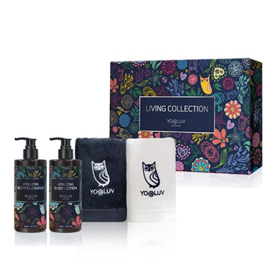 요아럽 바이탈라이징 리빙컬렉션 바디세트 (바디로션 300ml, 바디클렌저 300ml, 타올 180g)