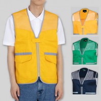 남자 여자 단체 행사 클린포멀 배색 망사 조끼 (S~4XL)