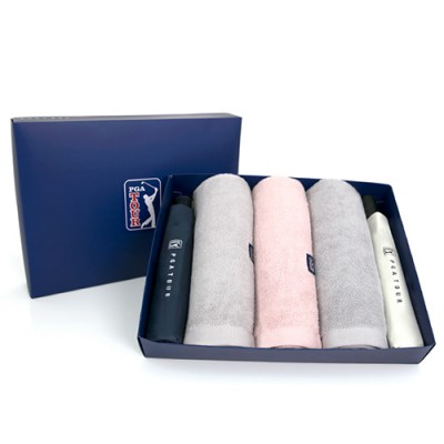 PGA 3단 완전자동 세이프티+3단수동 암막 우양산+200g 타올 3P 세트(소)