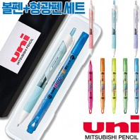 uni제트스트림150파스텔(0.5)+프로퍼스윈도우형광펜세트