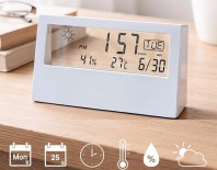 북유럽 모던글라스 시계 온도계 습도계 달력 탁상시계 책상시계 알람시계