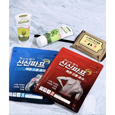 신신파스 5매입 1팩 핫파스 쿨파프(신신파프 5매 1팩+독일 카밀 핸드크림 로션 100ml 1개+생분해 물티슈10매)