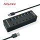애니존 USB 3.0 무전원 개별스위치 USB 7PORT 허브 ANY-HUB2