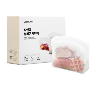 락앤락 실리콘 지퍼백 1P세트(2L*1ea)종이케이스포함