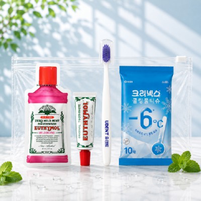 유시몰 유덴트세트 6호(치약20g+알칫솔1개+가글15ml+크리넥스쿨링물티슈)