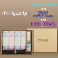 협립 3단 10K 고밀도 슈퍼 완전자동우산 +협립눈꽃타월타월4P+선크림+배터리-세트