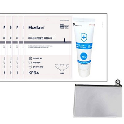 마미앤스타 세트, 방역파우치 세트, 마미손마스크 (KF94) (대형) (흰색)