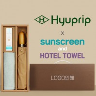 협립 3단60엔티크 고밀도 완전자동우산 +선크림+뱀부170타월-세트