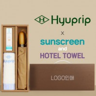 협립 3단60엔티크 고밀도 완전자동우산 +선크림+협립눈꽃타월타월-세트
