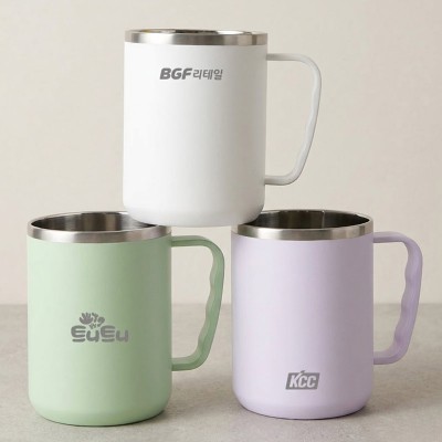 뉴에이커 파스텔 스텐 이중구조 머그 500ml