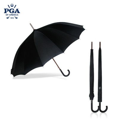 PGA 70-16K무지검정곡자 장우산(방풍기능)