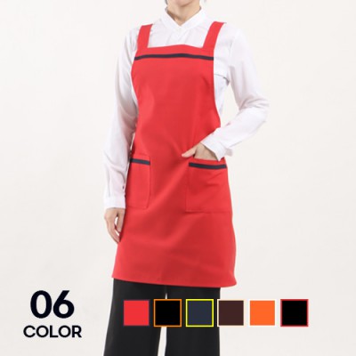 단체복 행사 베이직 배색 띠 앞치마 남녀공용
