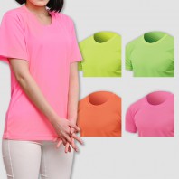 남자 여자 단체 행사 쿨론 형광 라이트 반팔 티셔츠 (S-4XL)