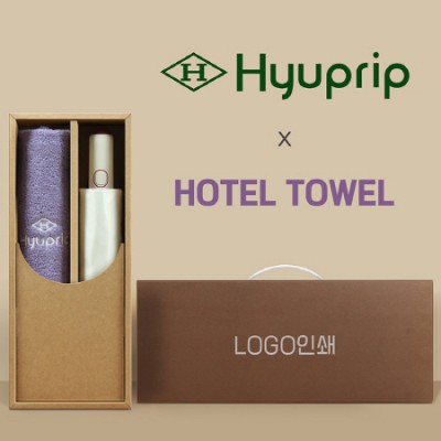 협립 3단60 8K 와인하트 암막 완전자동우산 +협립호텔코마170타월-세트