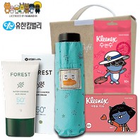 카카오 생활건강세트 8호 (카카오5단우산+유한킴벌리에센스선크림+수앤수물티슈+여행용티슈)