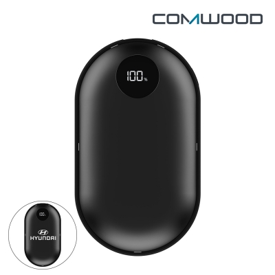 컴우드 양면 발열 LCD 충전식 손난로 보조배터리 5000mAh