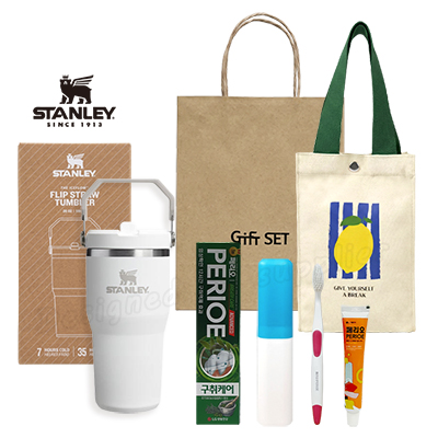 스탠리 플립스트로591ml 텀블러세트5호 페리오100g 파우치 뉴따봉LG칫솔치약(쇼핑백포함)